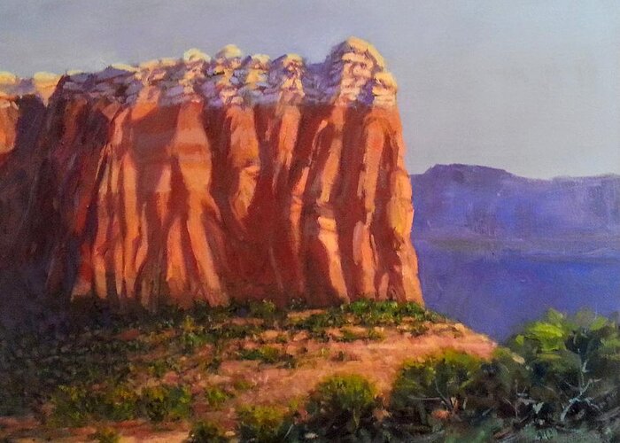  Greeting Card featuring the painting Sedona Red Rocks by Jessica Anne Thomas