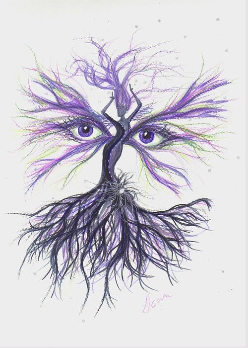 Fairy Fairies Fae Lavender Wings Flight Fantasy Eyes Angels Greeting Card featuring the drawing See Lavender by Dawn Fairies