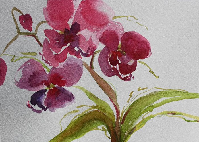 Zen Greeting Card featuring the painting Selby Orchid II by Tara Moorman