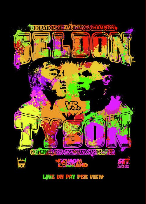 Mike Tyson Greeting Card featuring the digital art Seldon Tyson Pop Art by Ricky Barnard