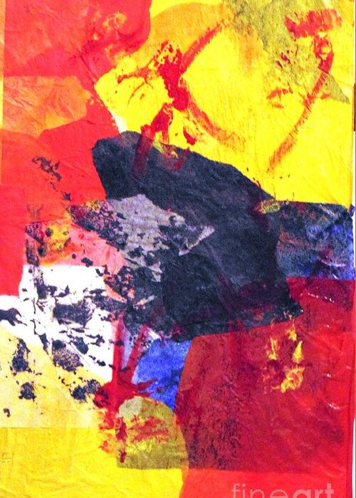 Abstract Greeting Card featuring the painting Semi-abstract Collage by Joe Hagarty