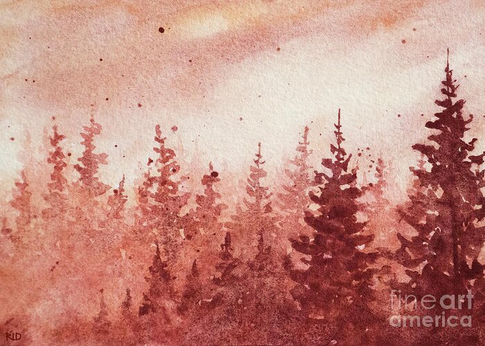 Sepia Greeting Card featuring the painting Sepia Winter Day by Rebecca Davis