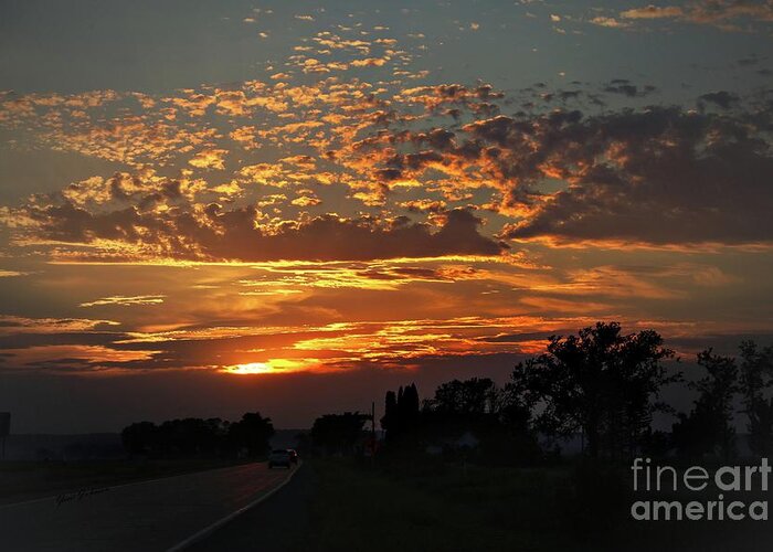 Sunset Greeting Card featuring the photograph Sept Sunset by Yumi Johnson