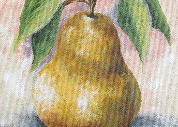 Pear Greeting Card featuring the painting September Pear I by Torrie Smiley