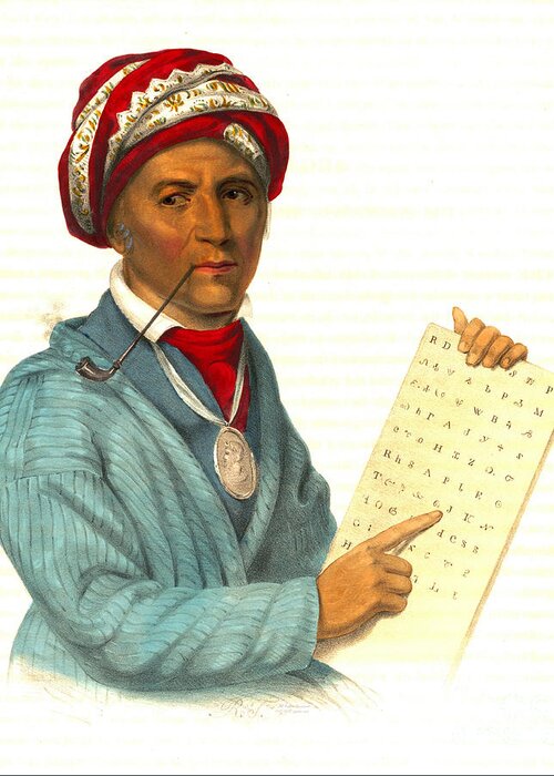 Sequoyah 1838 Greeting Card featuring the photograph Sequoyah 1838 by Padre Art