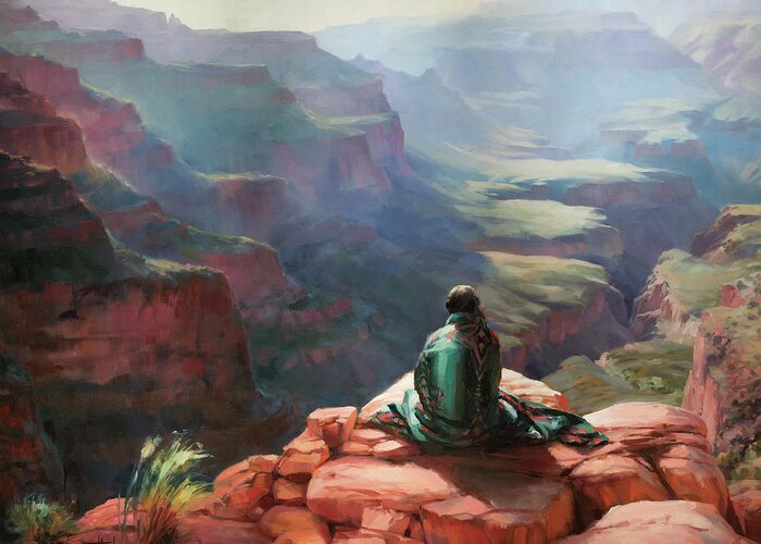 Southwest Greeting Card featuring the painting Serenity by Steve Henderson