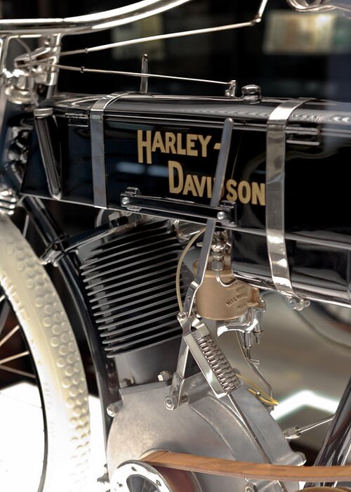 Harley Greeting Card featuring the photograph Serial Number One by Susan Rissi Tregoning