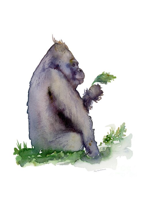 Gorilla Painting Greeting Card featuring the painting Seriously Speaking by Amy Kirkpatrick