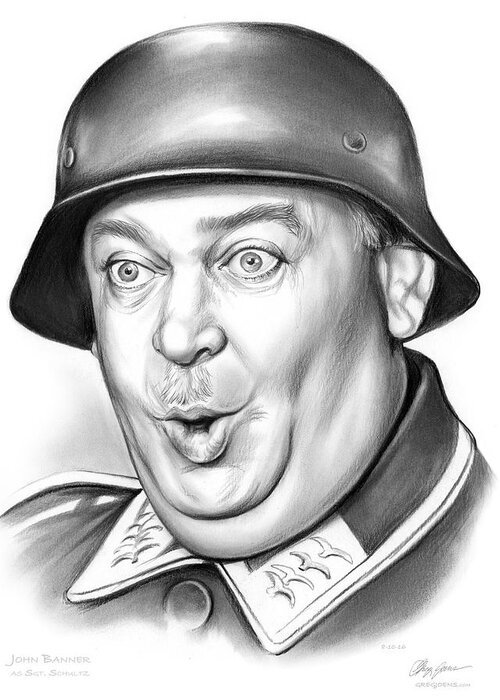 Sgt. Schultz Greeting Card featuring the drawing Sgt Schultz by Greg Joens