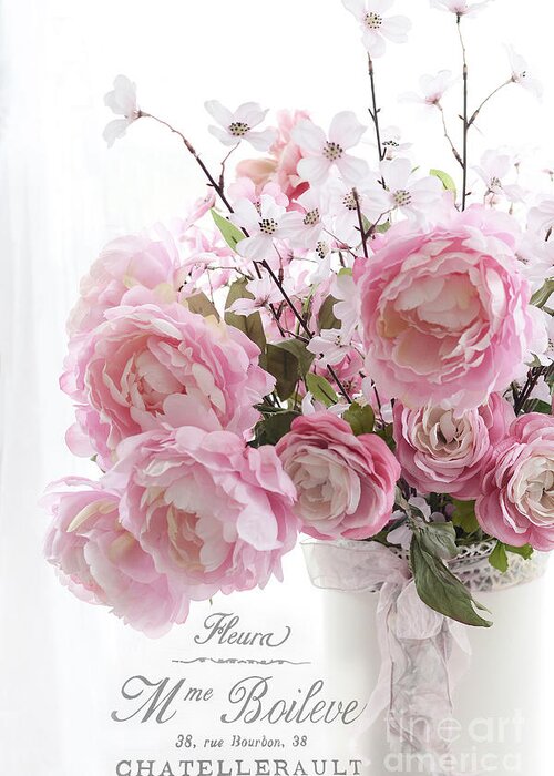 Pink Floral Vintage Paris Shabby Chic Postcard Personalized Evening  Recepti＿並行輸入品 【限定価格セール！】