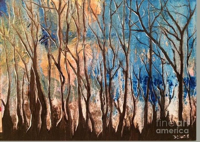 Trees Greeting Card featuring the painting Shadow Dancers by Denise Tomasura