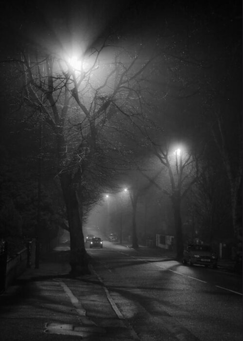 Fog Greeting Card featuring the photograph Street Noir by Dorit Fuhg