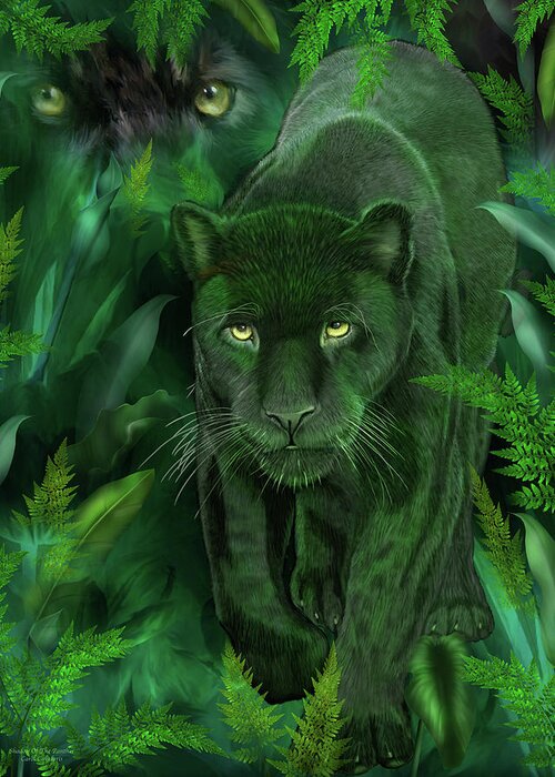 Carol Cavalaris Greeting Card featuring the mixed media Shadow Of The Panther by Carol Cavalaris