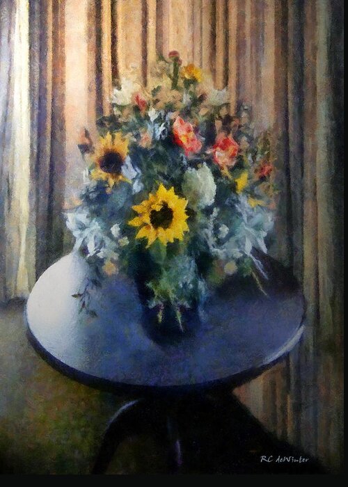 Still Life Greeting Card featuring the painting Shadowed in Silk by RC DeWinter