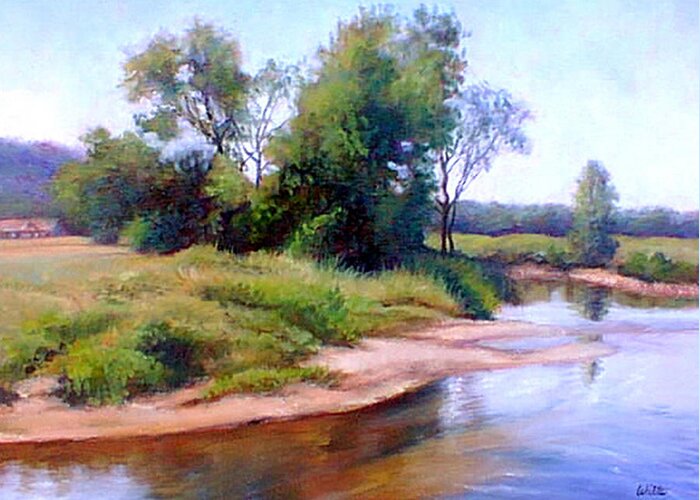 River Greeting Card featuring the painting Shallow River by Marie Witte