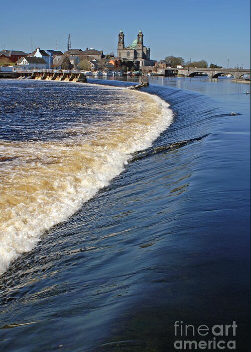River Greeting Card featuring the photograph Shannon Weir at Athlone by David Birchall