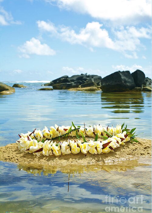 Anahola Greeting Card featuring the photograph Sharks Heiau with Lei by Kicka Witte - Printscapes