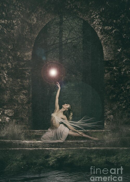 Fairy Greeting Card featuring the photograph She sat a while and watched the fairy dance by Clayton Bastiani