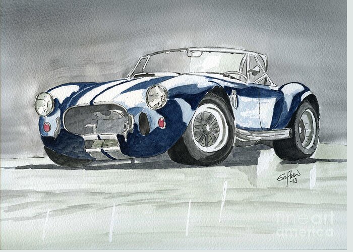 Car Greeting Card featuring the painting Shelby Cobra by Eva Ason