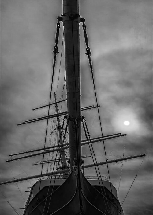 Ship Clouds And Sun Greeting Card featuring the photograph Ship Clouds and Sun by Robert Ullmann