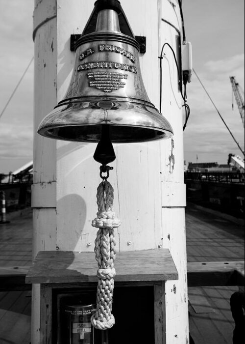 Bell Greeting Card featuring the photograph Ships Bell USS Constitution by Allan Morrison