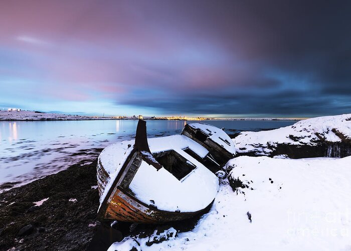 Reykjavik Greeting Card featuring the photograph Shipwreck by Gunnar Orn Arnason