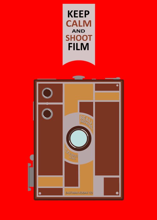 Camera Greeting Card featuring the digital art Shoot Film by Mal Bray