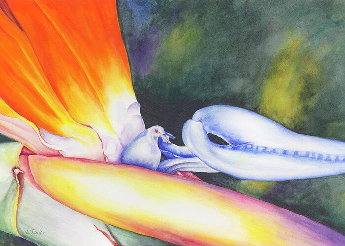 Bird Of Paradise Greeting Card featuring the painting Show Off by Lori Taylor