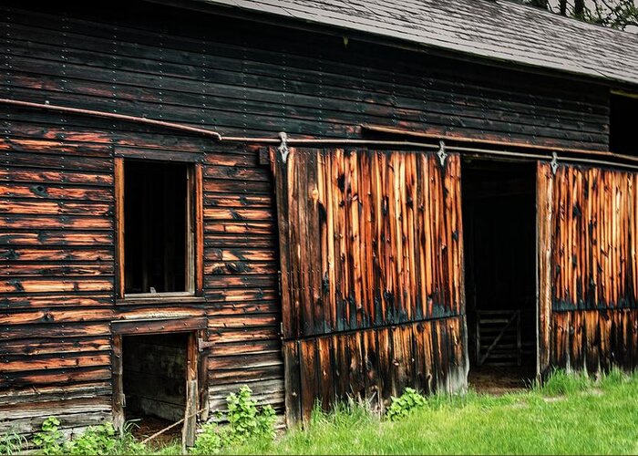 Barn Door Greeting Card featuring the photograph Side of a barn by Pamela Taylor