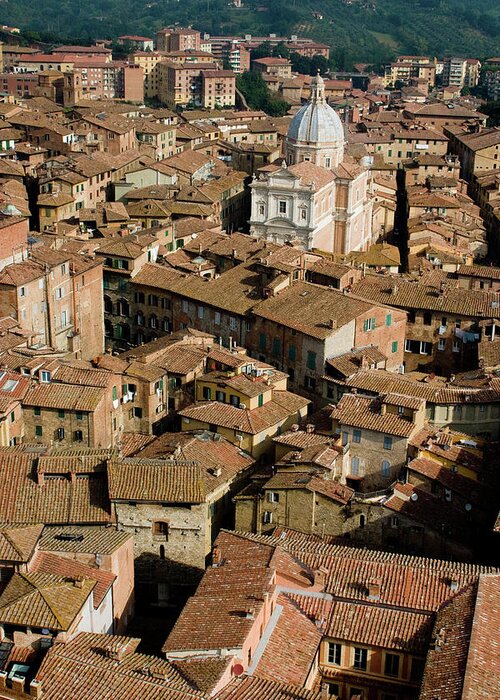 Siena Greeting Card featuring the photograph Siena from above by Cliff Wassmann
