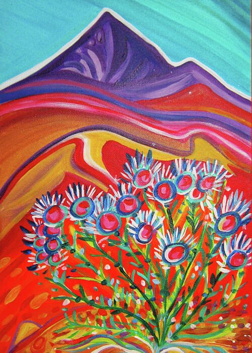 Rachel Houseman Greeting Card featuring the painting Sierra Nevada Blooms by Rachel Houseman