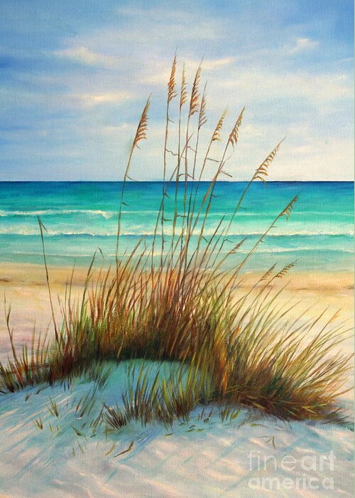 Siesta Key Beach Greeting Card featuring the painting Siesta Key Beach Dunes by Gabriela Valencia