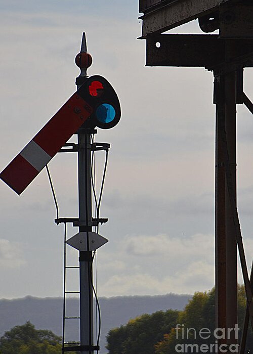 Railroad Signal Greeting Card featuring the photograph Signal by Andy Thompson