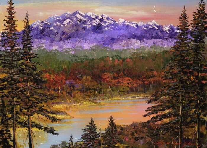 Scenic Greeting Card featuring the painting Silent Vision by David Lloyd Glover