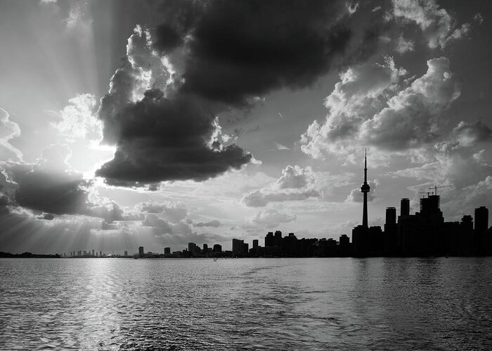Canada Greeting Card featuring the photograph Silhouette CN Tower by Nick Mares