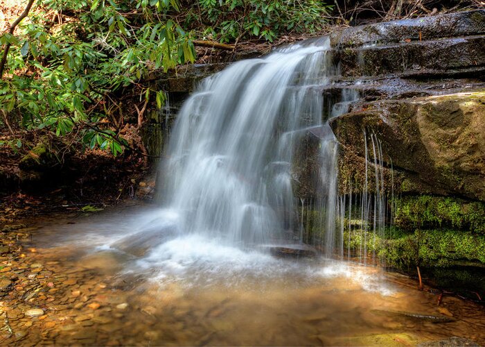 Appalachia Greeting Card featuring the photograph Silky Waterfall by Debra and Dave Vanderlaan