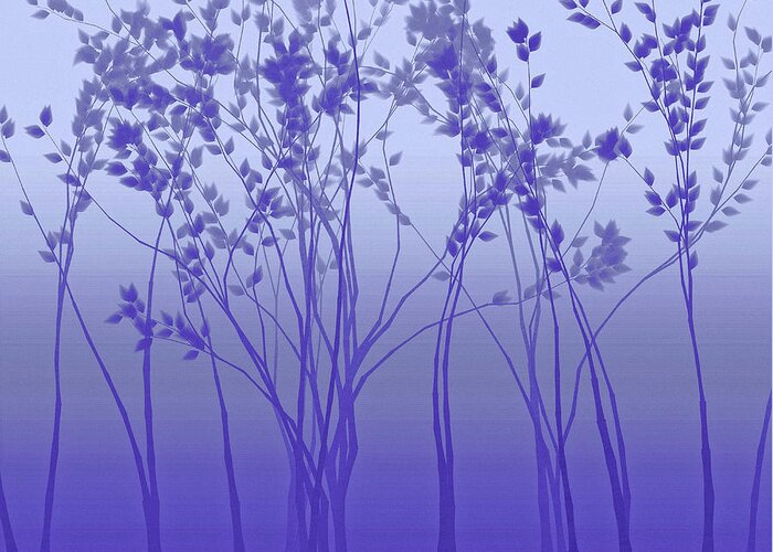 Purple Tree Silhouette Greeting Card featuring the digital art Silver Twilight by Susan Maxwell Schmidt
