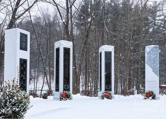 Simsbury Greeting Card featuring the photograph Simsbury Veterans Memorial by Lorraine Cosgrove