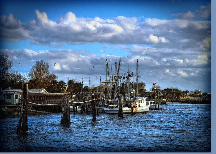 Shrimp Boats Greeting Card featuring the photograph Singletons by Linda Olsen