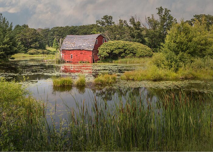 Barn Greeting Card featuring the photograph Sinking Red Barn #3 by Patti Deters