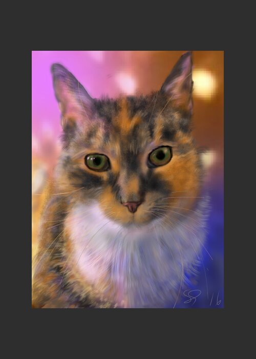 Cat Greeting Card featuring the painting Sissy by Susan Sarabasha