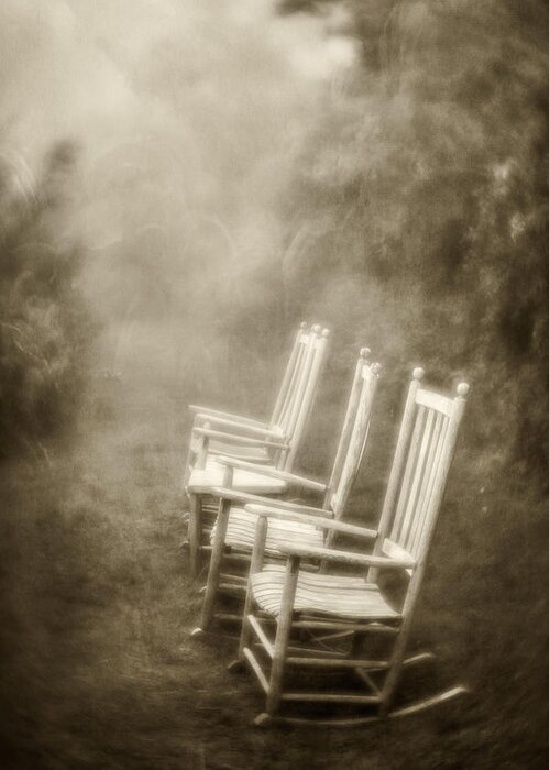 Mt. Pisgah Greeting Card featuring the photograph Sit A Spell-sepia by Joye Ardyn Durham