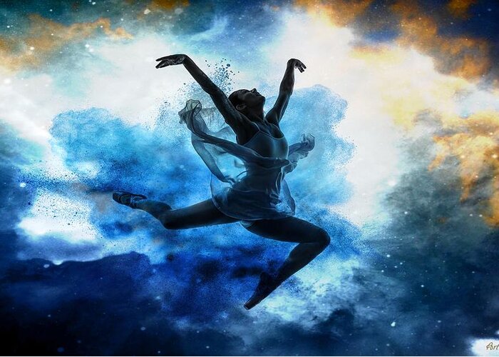 Dancer Greeting Card featuring the digital art Sky Dancer 1 by Lilia D