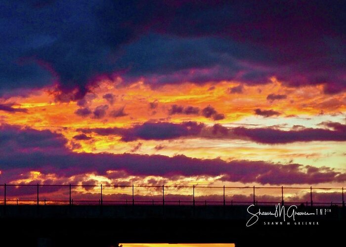 Sunset Greeting Card featuring the photograph Sky on Fire by Shawn M Greener