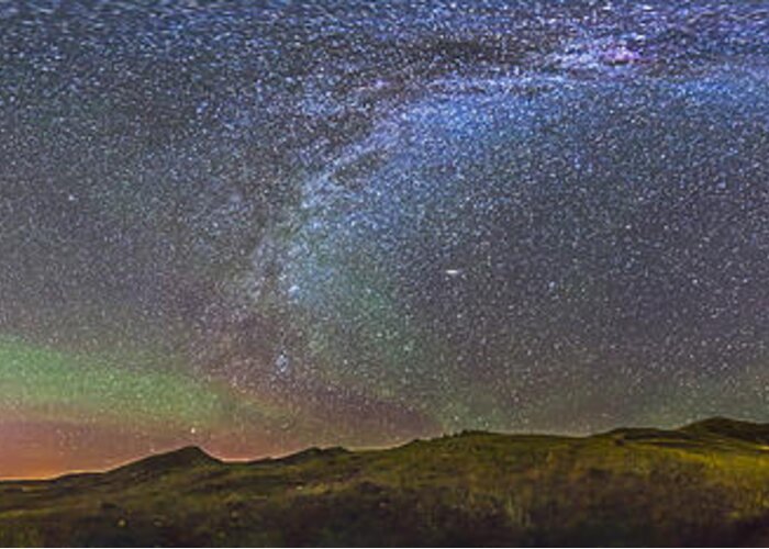 70 Mile Butte Greeting Card featuring the photograph Skygazer Standing Under The Stars by Alan Dyer