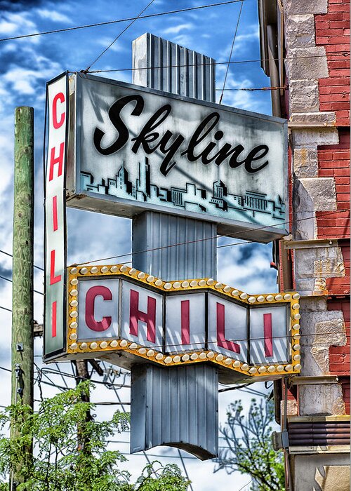 Cincinnati Greeting Card featuring the photograph Skyline Chili #1 by Stephen Stookey