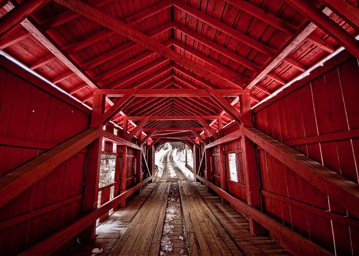 Covered Bridge Greeting Card featuring the photograph Slaughterhouse Red by Neil Shapiro