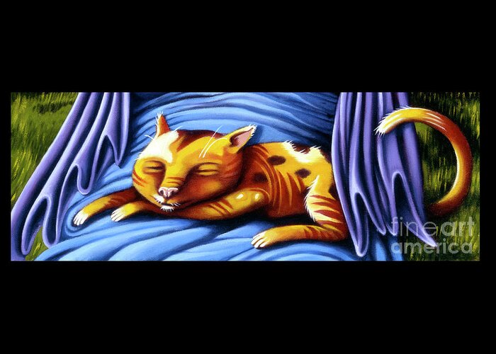 Kitty Greeting Card featuring the painting Sleeping Kitty by Valerie White