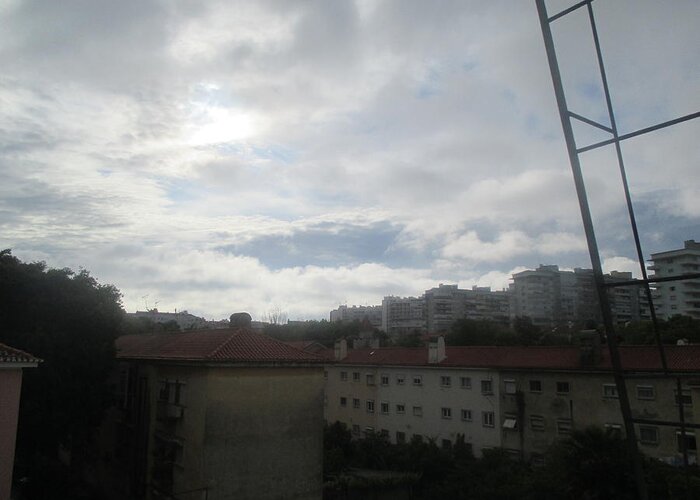 Lisbon. A Look From My Window Greeting Card featuring the photograph Sleepy Lisbon by Anamarija Marinovic