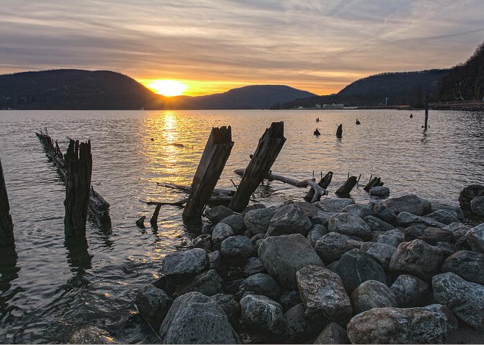 Peekskill Landing Park Greeting Card featuring the photograph Sleepy Waterfront Dream by Angelo Marcialis